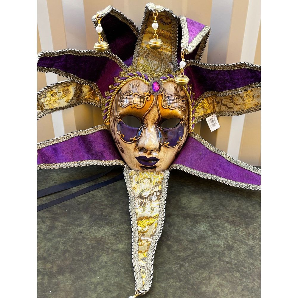 Mardi Gras full Jester Masquerade Mask,